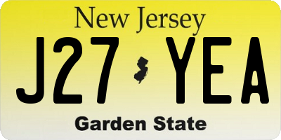 NJ license plate J27YEA