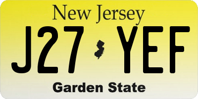 NJ license plate J27YEF
