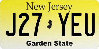 NJ license plate J27YEU
