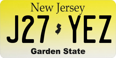 NJ license plate J27YEZ