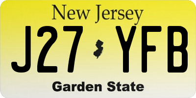NJ license plate J27YFB