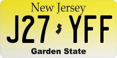 NJ license plate J27YFF
