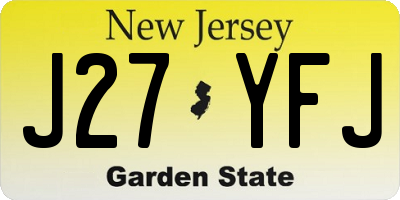 NJ license plate J27YFJ