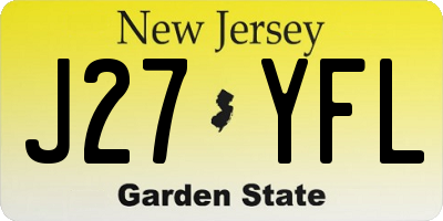 NJ license plate J27YFL