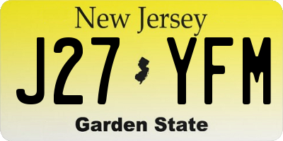 NJ license plate J27YFM