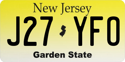 NJ license plate J27YFO