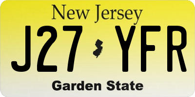 NJ license plate J27YFR