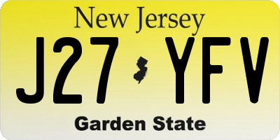 NJ license plate J27YFV