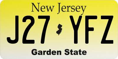 NJ license plate J27YFZ
