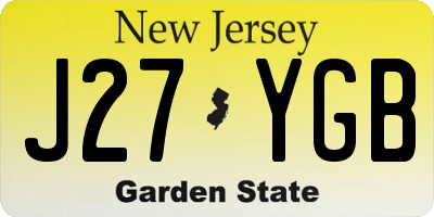 NJ license plate J27YGB