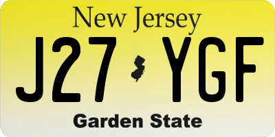 NJ license plate J27YGF
