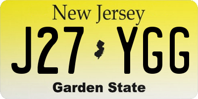 NJ license plate J27YGG