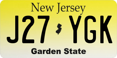NJ license plate J27YGK