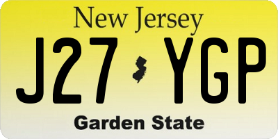NJ license plate J27YGP