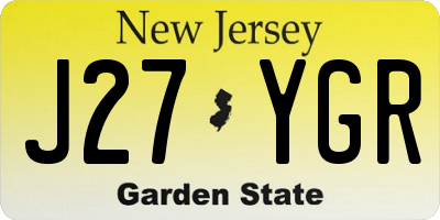 NJ license plate J27YGR