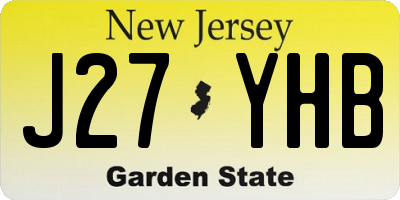 NJ license plate J27YHB