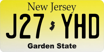 NJ license plate J27YHD