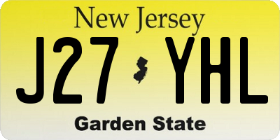 NJ license plate J27YHL