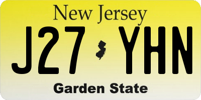 NJ license plate J27YHN