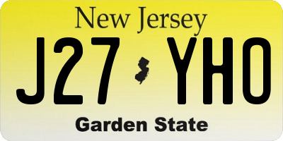 NJ license plate J27YHO