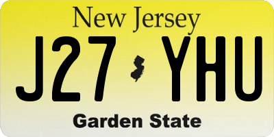 NJ license plate J27YHU