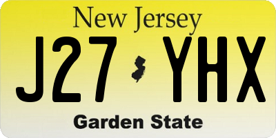 NJ license plate J27YHX