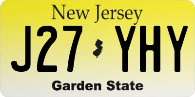 NJ license plate J27YHY