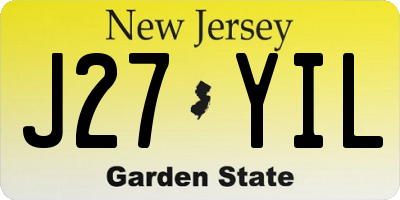 NJ license plate J27YIL