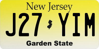 NJ license plate J27YIM