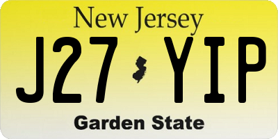 NJ license plate J27YIP
