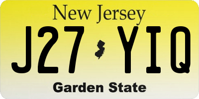 NJ license plate J27YIQ