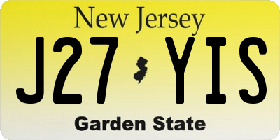 NJ license plate J27YIS
