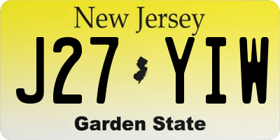 NJ license plate J27YIW