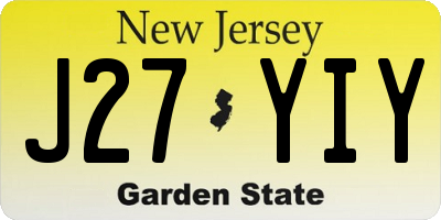 NJ license plate J27YIY
