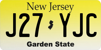 NJ license plate J27YJC