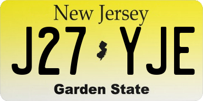 NJ license plate J27YJE