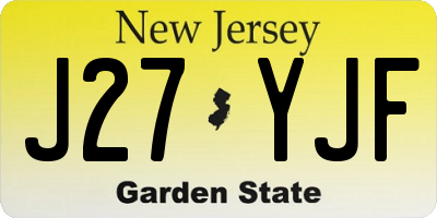 NJ license plate J27YJF