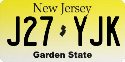 NJ license plate J27YJK