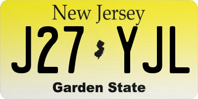 NJ license plate J27YJL