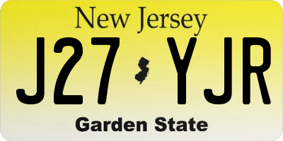 NJ license plate J27YJR