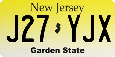 NJ license plate J27YJX