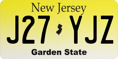 NJ license plate J27YJZ