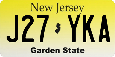 NJ license plate J27YKA