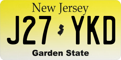 NJ license plate J27YKD
