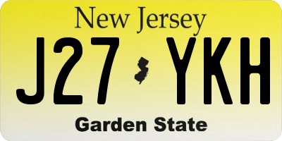 NJ license plate J27YKH