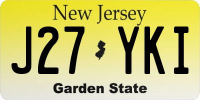NJ license plate J27YKI