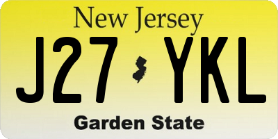 NJ license plate J27YKL