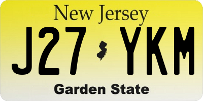 NJ license plate J27YKM