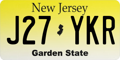 NJ license plate J27YKR