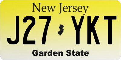 NJ license plate J27YKT